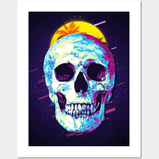 Skull retro80s Posters and Art